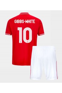 Nottingham Forest Morgan Gibbs-White #10 Jalkapallovaatteet Lasten Kotipeliasu 2025-26 Lyhythihainen (+ Lyhyet housut)